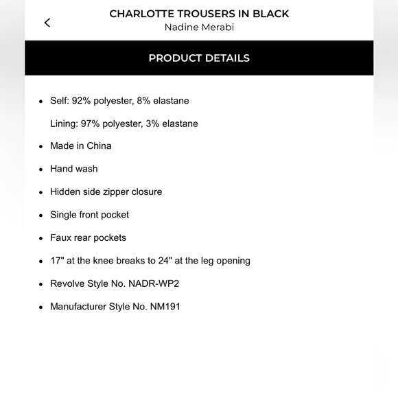 NADINE MERABI Black Wide Leg Pants - Picture 2 of 6